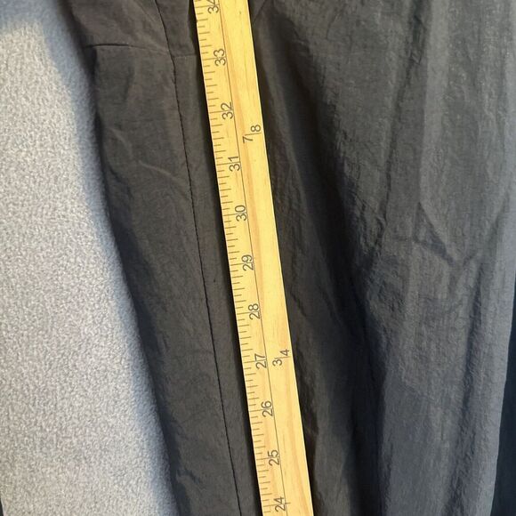 VTG Nike Track Pants Windbreaker Ankle Zip Unlined Mens Size L Black 90s Y2K - Picture 8 of 14